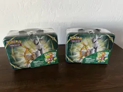Pokemon Arceus Collectors Chest Lunchbox Tin Spring 2022 Edition Sealed LOT OF 2 - Image 1