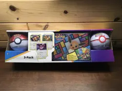 Pokemon 3-Pack Bundle - Lunchbox Eevee Treasure Chest + 2 Poke Ball Tins Sealed - Image 1