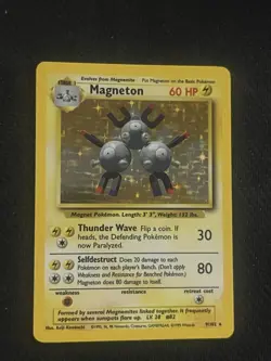 Pokemon TCG Magneton Base Set Holo Unlimited Rare Card 9/102 NM Condition - Image 1