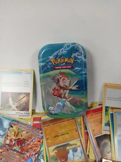 Large Bundle of Mixed Pokemon Cards with Tin - Holographics Included - Image 4