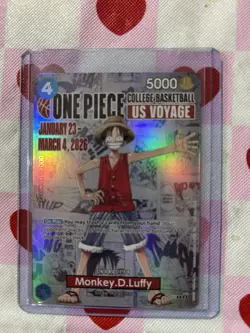 One Piece US Voyage College Basketball Card Monkey D. Luffy Rutgers (Opened) - Image 1