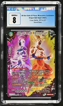 CGC 8 DBS SS Son Goku & Frieza Miraculous Conclusion BT14-152 SCR Grade PSA Card - Image 1