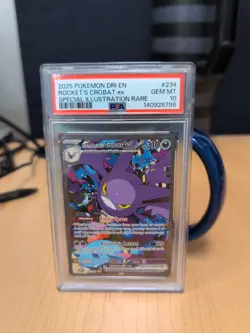 Team Rockets Crobat EX Sir Holo Card PSA 10 234/182, Destined Rivals Series - Image 1