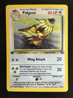 PIDGEOT Pokemon Card - WOTC - 1st Edition - Jungle - 8/64 - HOLO - LP / NM (A) - Image 1