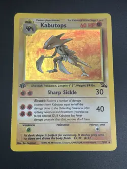 KABUTOPS Pokemon Card - WOTC - 1st Edition - Fossil - 9/62 - HOLO - NM (C) - Image 4