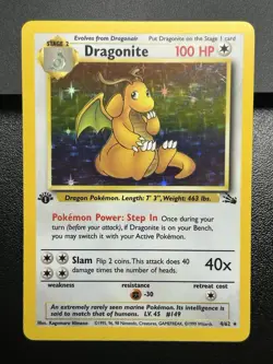 DRAGONITE Pokemon Card - WOTC - 1st Edition - Fossil - 4/62 - HOLO - NM (A) - Image 2