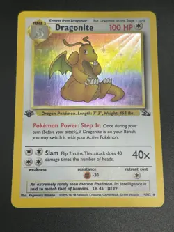 DRAGONITE Pokemon Card - WOTC - 1st Edition - Fossil - 4/62 - HOLO - NM (A) - Image 4