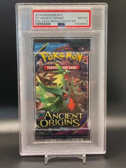 Pokemon XY Ancient Origins Mega Tyranitar Factory Sealed Booster Pack PSA 8 Card - Image 1