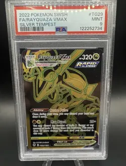 Rayquaza VMAX (Secret) TG29/TG30 Pokemon SWSH Silver Tempest PSA 9 Full Art Mint - Image 1
