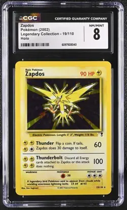 Zapdos Holo CGC 8 NM/MINT Pokemon (2002) Legendary Collection #19/110 - Image 1
