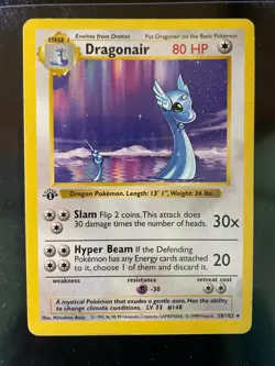 1999 Pokemon Base Set 1st Edition Shadowless Dragonair #18 - Image 1
