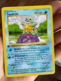 1999 Pokemon Shadowless 1st Edition Base Set Squirtle #63 - Image 2