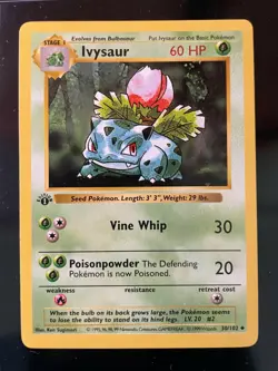 1999 Pokemon Shadowless 1st Edition Base Set Ivysaur #30 - Image 1