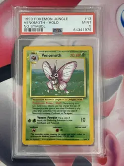 1999 Pokemon Jungle Venomoth Holo No Symbol 13/64 PSA 9 MINT - Image 3