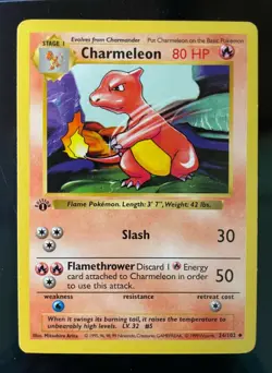 1999 Pokemon Shadowless 1st Edition Base Set Charmeleon #24 - Image 1