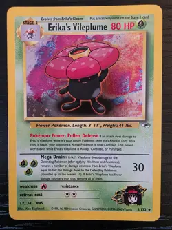 Erika's Vileplume 5/132 Holo Gym Heroes Pokemon TCG LP Lightly Played English - Image 1