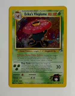 2000 WOTC POKEMON GYM HEROES UNLIMITED ERIKA'S VILEPLUME 5/132 HOLO RARE LP - Image 3