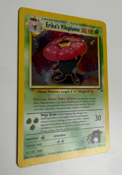 2000 WOTC POKEMON GYM HEROES UNLIMITED ERIKA'S VILEPLUME 5/132 HOLO RARE LP - Image 4