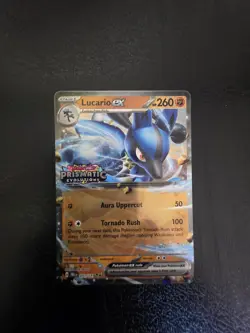 Lucario EX 051/131 Prismatic Evolutions Stamped Promo Pokemon Card - NM - Image 1