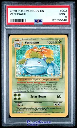 Pokemon Card PSA 9 Venusaur 003/034 CLV TCG Classic TCG Holo Base Set Deck 2023 - Image 1