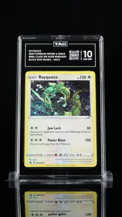 2020 POKEMON BLACK STAR PROMOS COSMOS HOLO #SWSH029 RAYQUAZA TAG 10 - Image 1