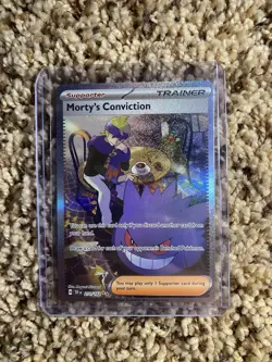Pokemon TCG Morty's Conviction 211/162 SV05 Full Art Holo Illustration Rare - Image 1