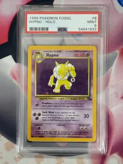 1999 POKEMON FOSSIL HYPNO-HOLO 8/62 PSA 9 - Image 3