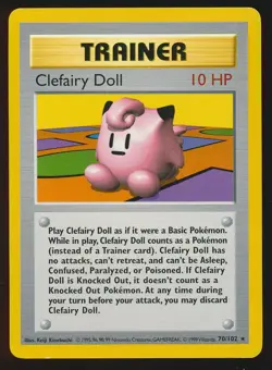 CLEFAIRY DOLL 70/102 Pokemon BASE SET ENGLISH RARE TRAINER - Image 1