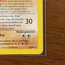Aerodactyl 15/64 1st Edition Non Holo Rare Neo Revelation Pokemon Card Mp - Image 4