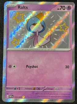 Ralts 153/091 - Pokemon TCG Paldean Fates Shiny Rare Card - NM - Image 1