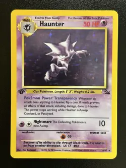 HAUNTER Pokemon Card - WOTC - 1st Edition - Fossil - 6/62 - HOLO - NM (A) - Image 1