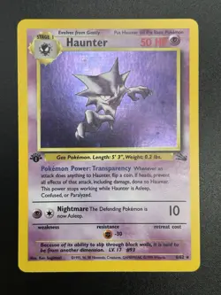 HAUNTER Pokemon Card - WOTC - 1st Edition - Fossil - 6/62 - HOLO - NM (A) - Image 3