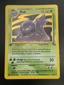 MUK Pokemon Card - WOTC - 1st Edition - Fossil - 13/62 - HOLO - NM (A) - Image 4