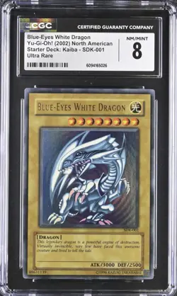 Yugioh CGC 8 Blue-Eyes White Dragon SDK-001 Ultra Rare Unlimited Edition - Image 1