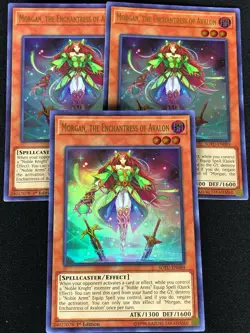 YUGIOH MORGAN, THE ENCHANTRESS OF AVALON SOFU-EN089 1ST ULTRA X3 (NM) - Image 1