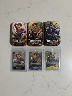 One Piece Tin Pack Set Vol 2 Sealed Promo & Open Tin Set Of 3 SHIPS NEXT DAT - Image 1