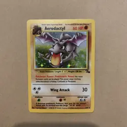 Pokemon TCG Aerodactyl 1/62 Fossil Holo Card Vintage WOTC - LP/NM - Image 1
