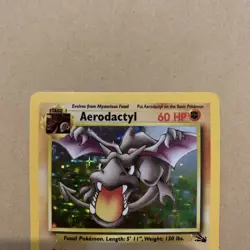 Pokemon TCG Aerodactyl 1/62 Fossil Holo Card Vintage WOTC - LP/NM - Image 2
