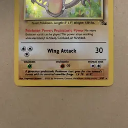 Pokemon TCG Aerodactyl 1/62 Fossil Holo Card Vintage WOTC - LP/NM - Image 3