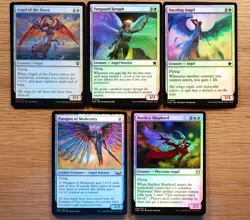 Set of 10 Pauper Legal FOIL Angel Cards *NM* (English Magic the Gathering MTG) - Image 2