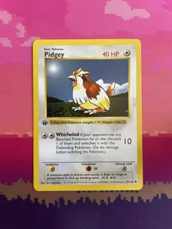 Pokemon Card Pidgey Shadowless Base Set 1st Edition Common 57/102 Near Mint - Image 1