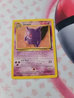 Pokemon TCG Gengar 20/62 Fossil Unlimited Regular Rare non holo LP Condition - Image 1