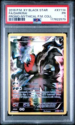 2016 POKEMON XY BLACK STAR PROMO MYTHICAL POKEMON COLL FULL ART/DARKRAI PSA 1 - Image 1
