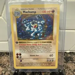 Machamp Base Set Shadowless 008/102 Deck Exclusives Holo Pokemon WOTC LP/MP - Image 1