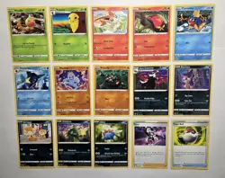 Pokemon Champion's Path Lot 15 Card TCG Weedle 002/073 Common Machop Skraggy + - Image 1