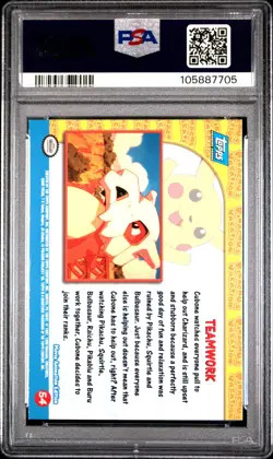 1999 TOPPS POKEMON THE MOVIE EDT TEAMWORK-RAINBOW FOIL #54 MOVIE EDITION PSA 9 - Image 2