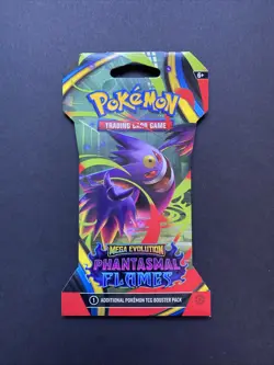 Pokemon TCG Phantasmal Flames Sleeved Booster Pack Factory Seal MEGA GENGAR ART - Image 1