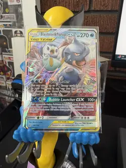 Pokemon Card TCG Blastoise and Piplup GX #38/236 Cosmic Eclipse Holo Rare NM - Image 1