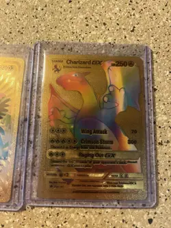 Pokemon TCG Textured Gold Foil, Fan Art (lot Of 3) Charizard, And Frog Blower - Image 4