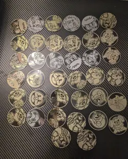 LOT OF 38 Jumbo Pokemon Coins Charizard Pikachu Good Condition - Image 1